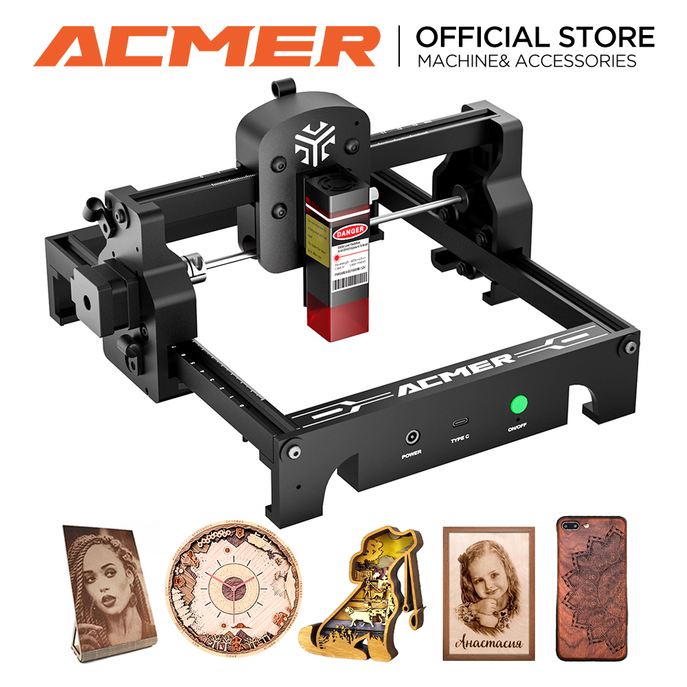 Industrial Acrylic Laser Cutter - เครื่องแกะสลักเลเซอร์ ACMER S1 6W/3.5W/2.5W เครื่องตัดเลเซอร์ขนาดเล็กแบบพกพา CNC