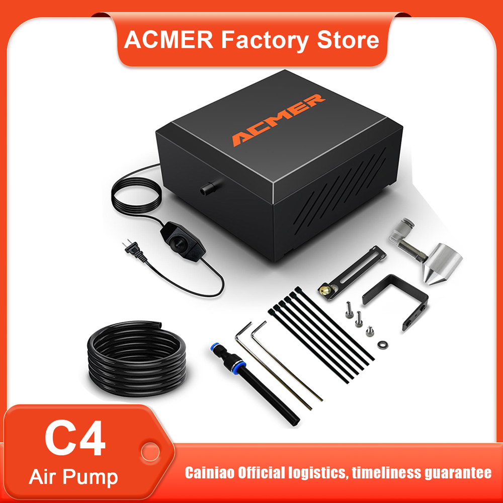 Air Assist Pump Laser - ปั๊มลมปรับได้ ACMER C4 สำหรับระบบช่วยลมเลเซอร์ ใช้กับเครื่องแกะสลักเลเซอร์ CNC