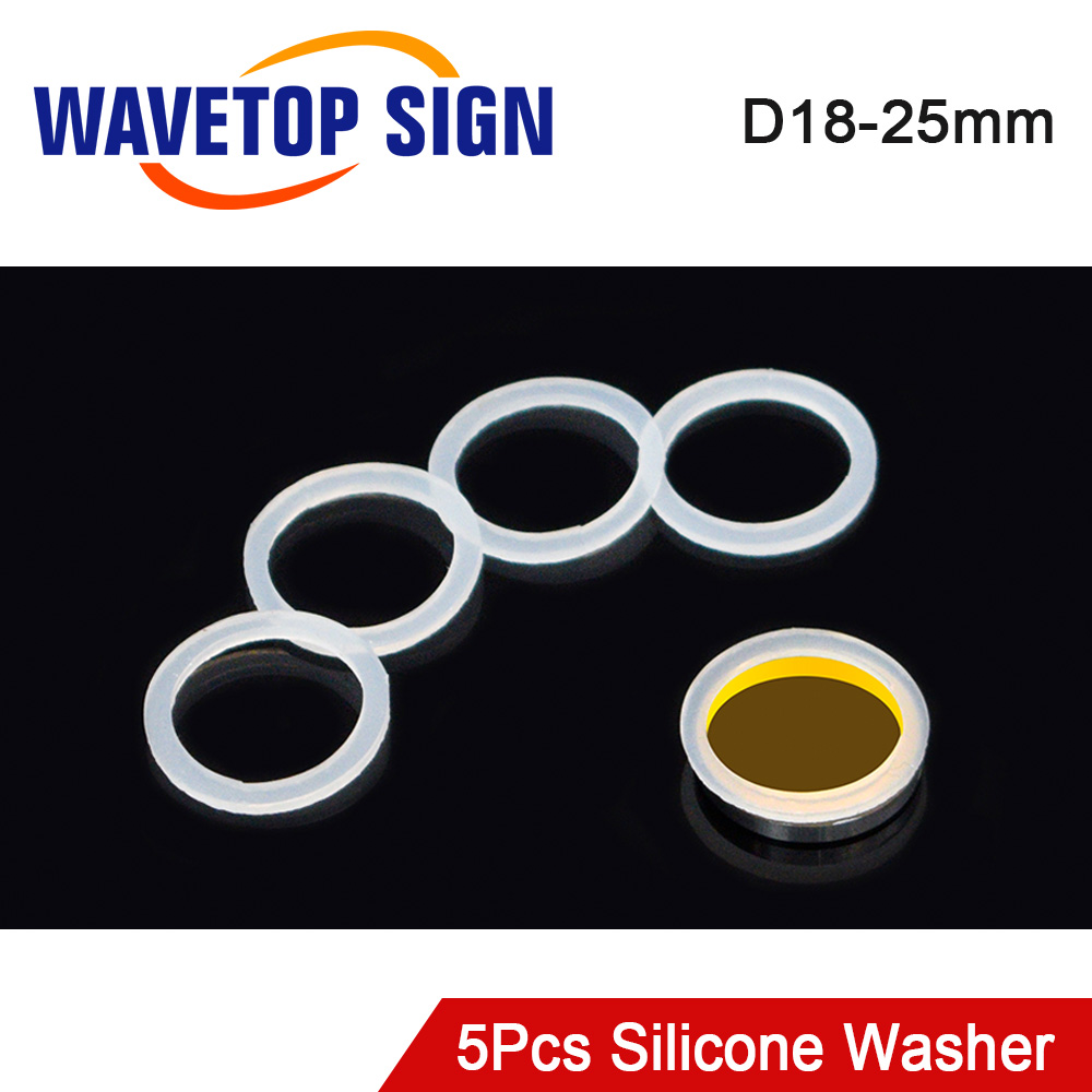 Co2 Laser Mirror - WaveTopSign 5 ชิ้น/ล็อตเครื่องซักผ้าซิลิโคน 18/19/20/25 มม.สําหรับป้องกันเลเซอร์โฟกัสเลนส์และกระจกสําหรับ Co2