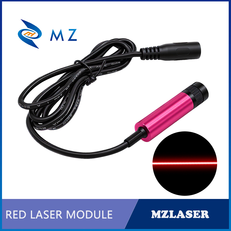 Industrial Laser Line Generator - โมดูลเลเซอร์เส้นสีแดงแบบปรับโฟกัสได้ขนาดกะทัดรัด 635nm D12mm 10mw 3V 5V