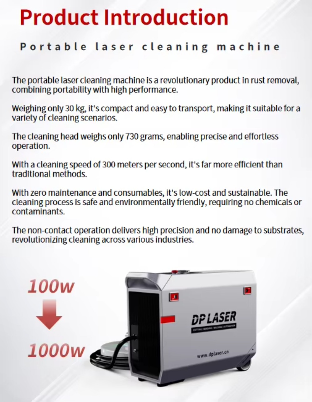 Industrial Laser Paint Remover - เครื่องทำความสะอาดด้วยเลเซอร์แบบพกพาสำหรับงานอุตสาหกรรม ใช้งานด้วยมือสำหรับการกำจัดสนิม สี และเตรียมพื้นผิวโลหะ
