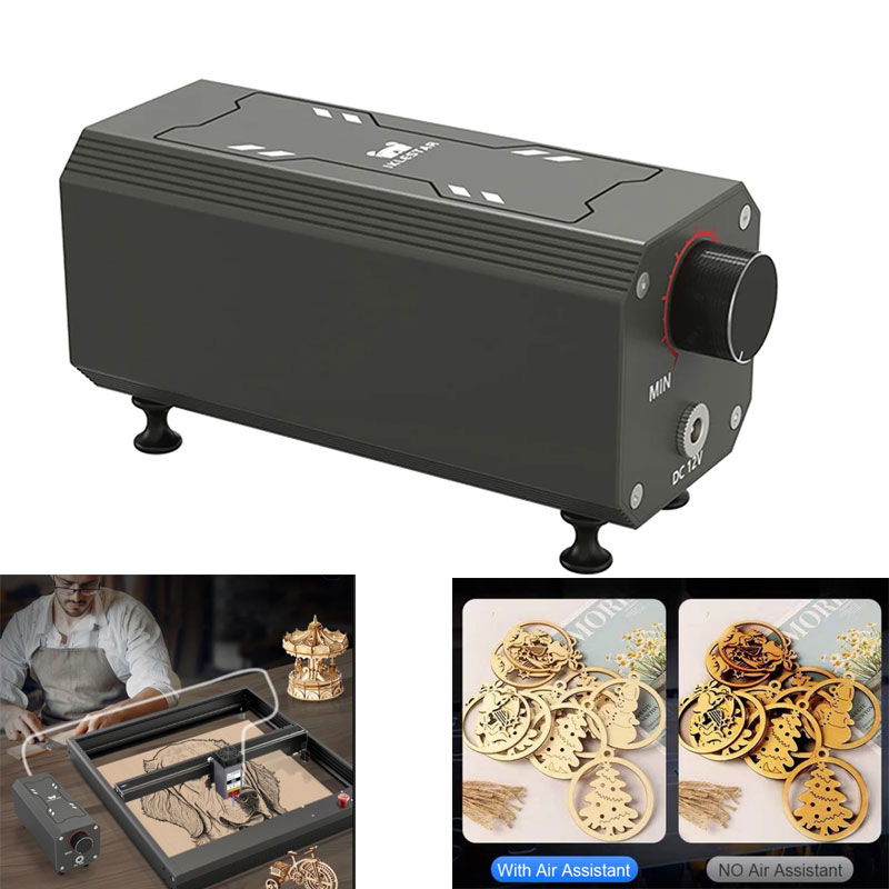Industrial Acrylic Laser Cutter - คอมเพรสเซอร์แอร์แอสสิท ปั๊มลมแอร์แอสสิท 10-30L/นาที ปรับได้ โครงโลหะ สำหรับเครื่องตัดเลเซอร์