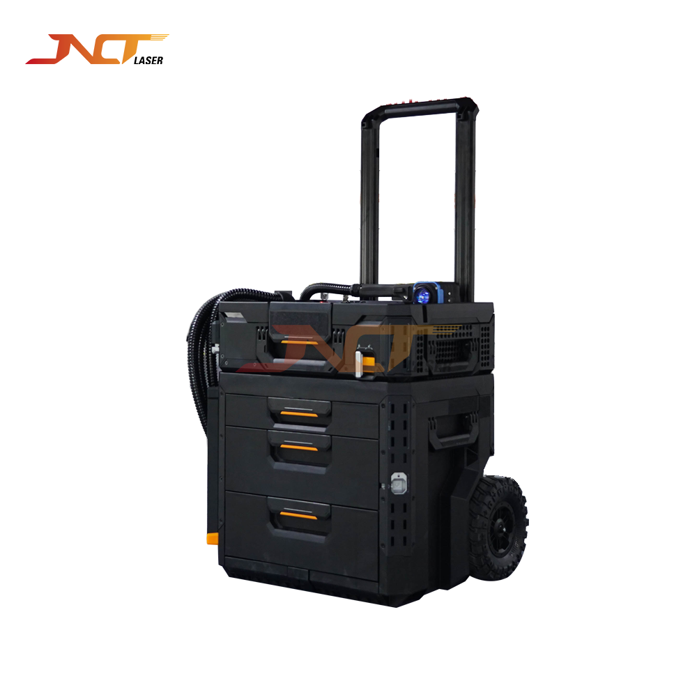 Industrial Laser Paint Remover - เครื่องทำความสะอาดด้วยเลเซอร์แบบอุตสาหกรรม 300W แบบซ้อนได้ สำหรับงานหนัก ใช้งานกลางแจ้ง กำจัดสนิมและสีบนโลหะ/อะลูมิเนียม