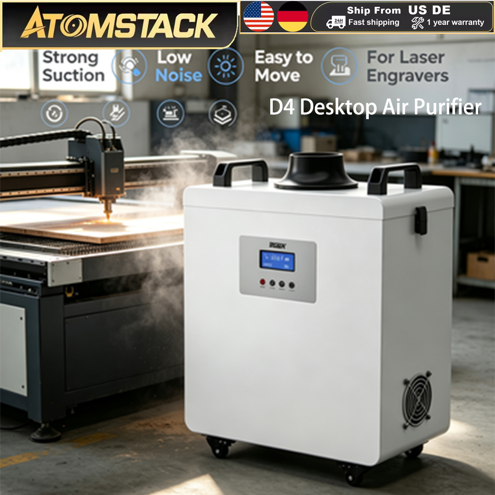 Fume Extractor Laser - เครื่องฟอกอากาศและดูดควัน ATOMSTACK IKIER D4 สำหรับเครื่องแกะสลักเลเซอร์ พร้อมแผ่นกรอง