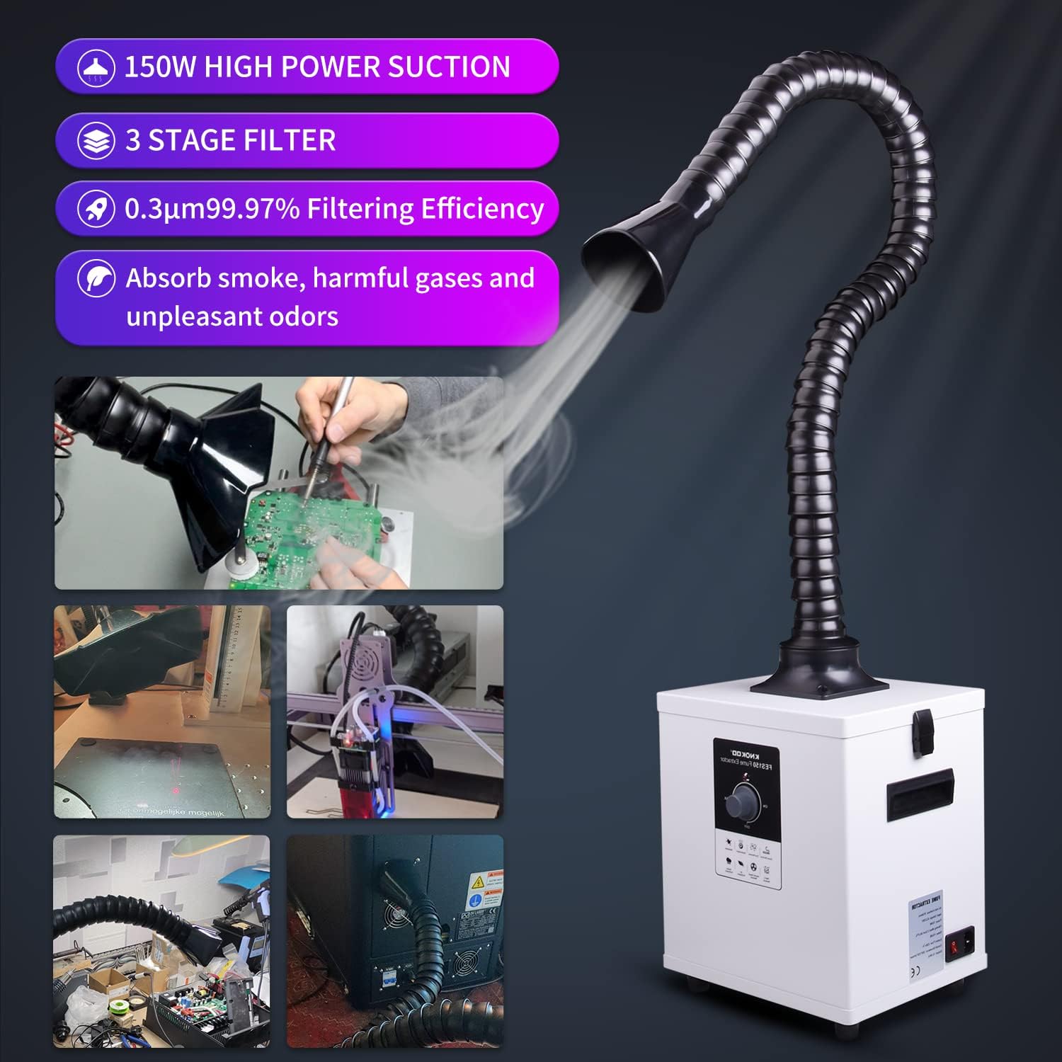 เครื่องดูดควันบัดกรีพร้อมตัวกร - Fume Extractor Laser บทวิจารณ์และราคา