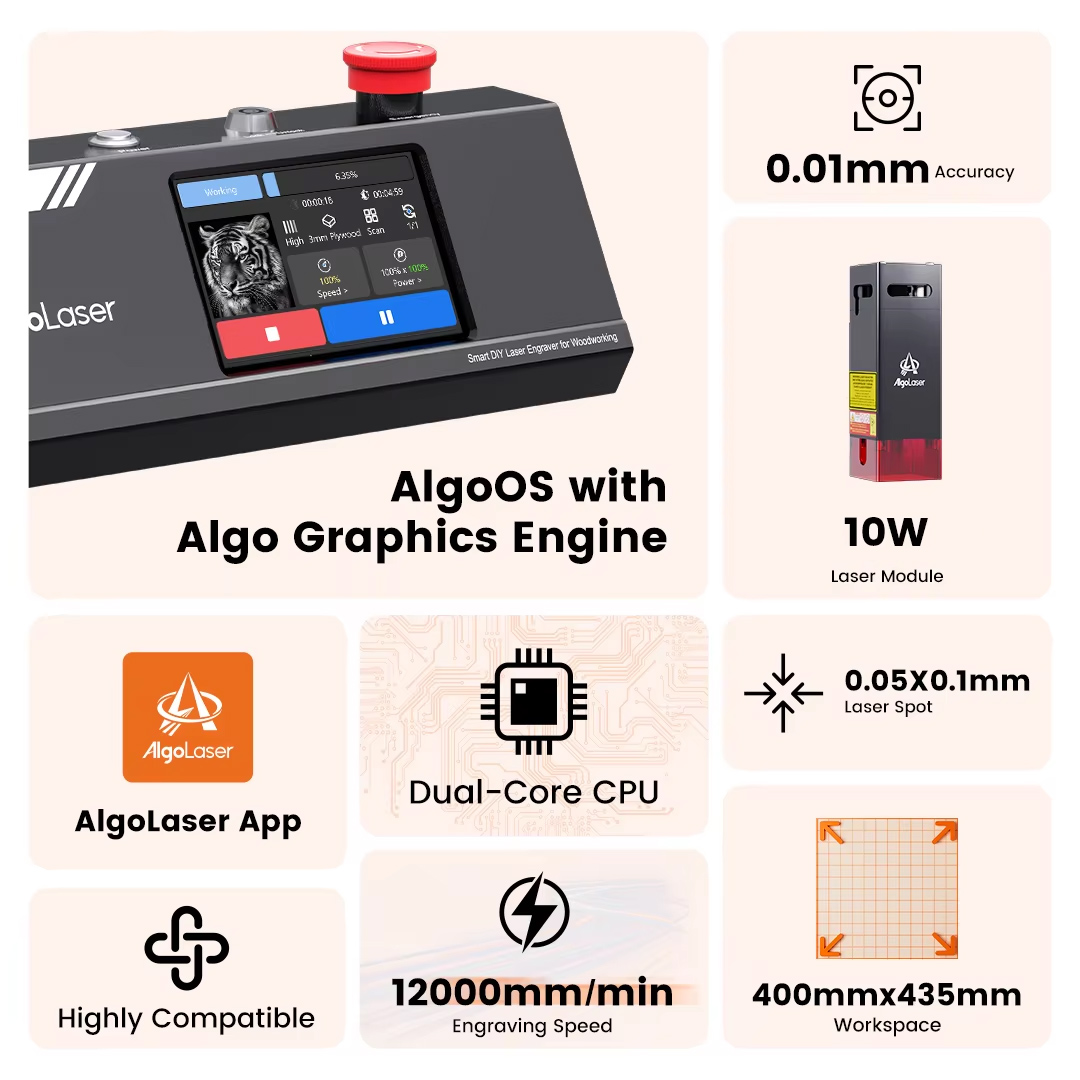 เครื่องแกะสลักเลเซอร์ CNC Algo - Industrial Acrylic Laser Cutter บทวิจารณ์และราคา
